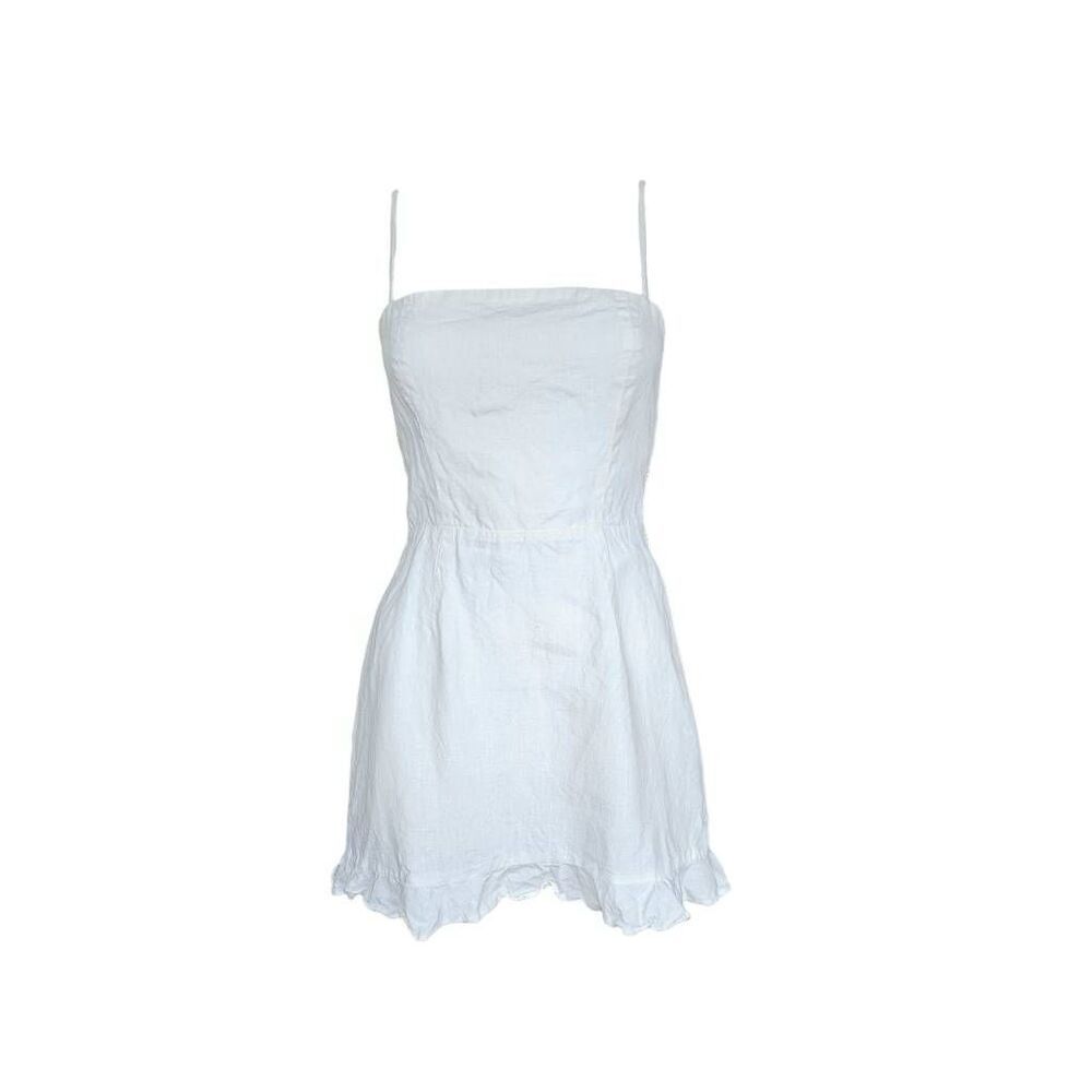 100% LINEN Reformation White Mini Dress